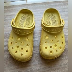 Little Girl Size 2 Yellow Crocs